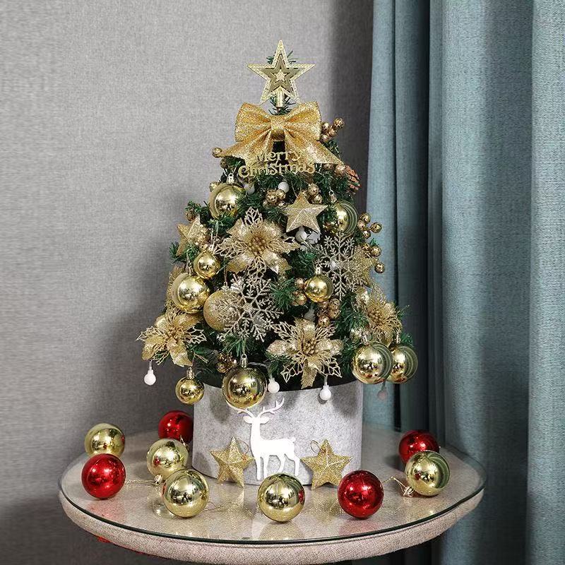 🎄 Mini Desktop Christmas Tree - Decorative Tabletop Holiday Decor with Ornaments