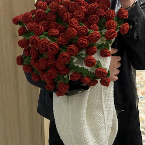 Ryxilo Handmade Crochet Rose Blanket Bouquet