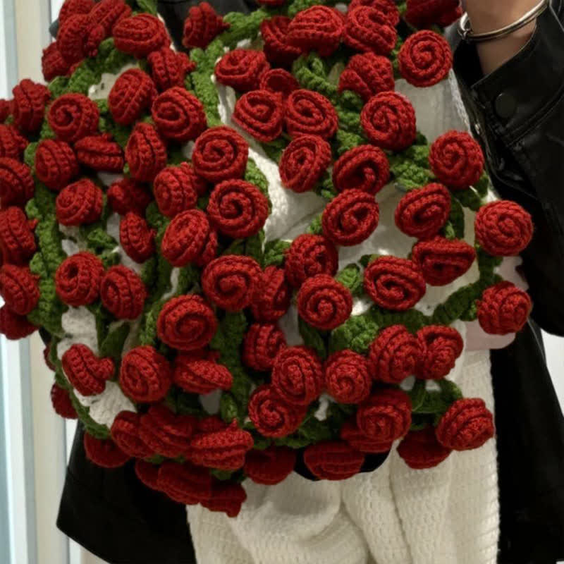 Ryxilo Handmade Crochet Rose Blanket Bouquet