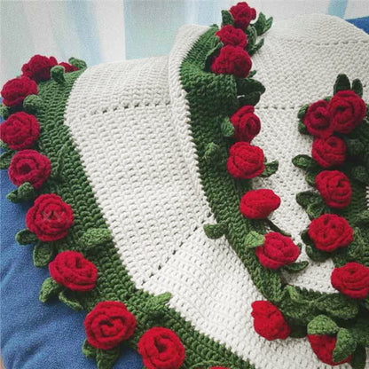 Ryxilo Handmade Crochet Rose Blanket Bouquet