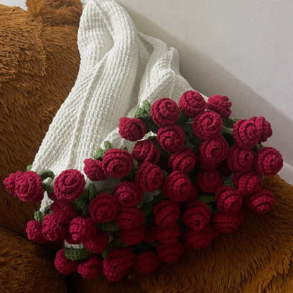 Ryxilo Handmade Crochet Rose Blanket Bouquet