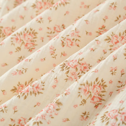 Ryxilo Cotton Double Gauze Floral Long Sleeve Nightdress