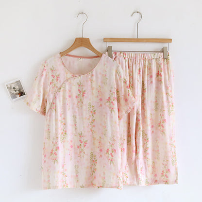 Ryxilo Rustic Rose Bamboo Fiber Short Sleeve Pajama Set
