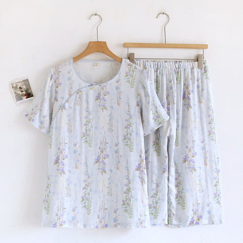 Ryxilo Rustic Rose Bamboo Fiber Short Sleeve Pajama Set