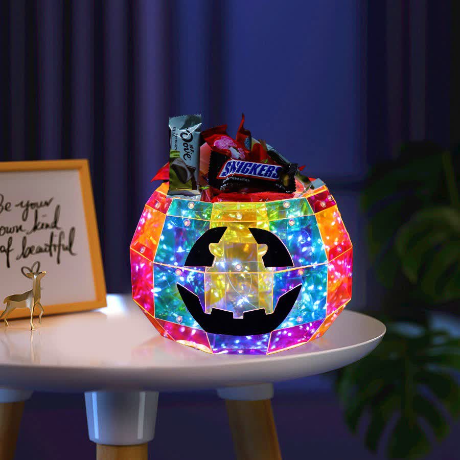 Ryxilo Ghost Face Pumpkin Infinity Lights Decoration