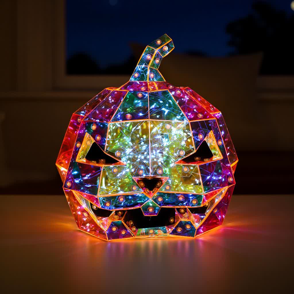 Ryxilo Ghost Face Pumpkin Infinity Lights Decoration
