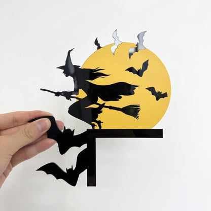 Ryxilo Witch & Bats Halloween Door Corner Decoration