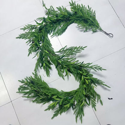 Ryxilo PE Faux Greenery Olive Branch Christmas Garland