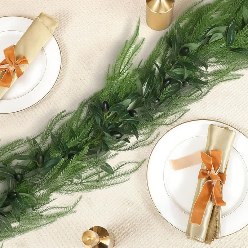 Ryxilo PE Faux Greenery Olive Branch Christmas Garland