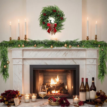 Ryxilo PE Faux Greenery Olive Branch Christmas Garland