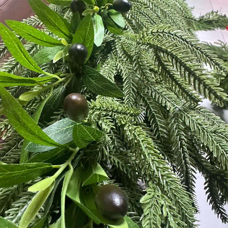 Ryxilo PE Faux Greenery Olive Branch Christmas Garland