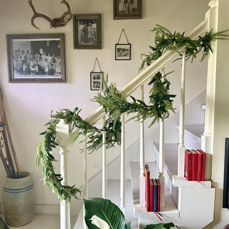 Ryxilo PE Faux Greenery Olive Branch Christmas Garland