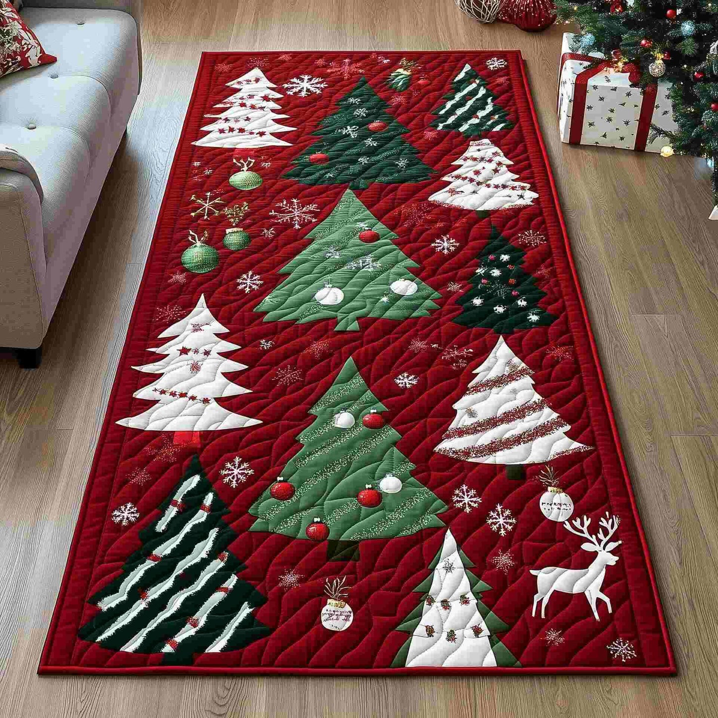 Ryxilo Christmas Tree Inspired Decorative Rug