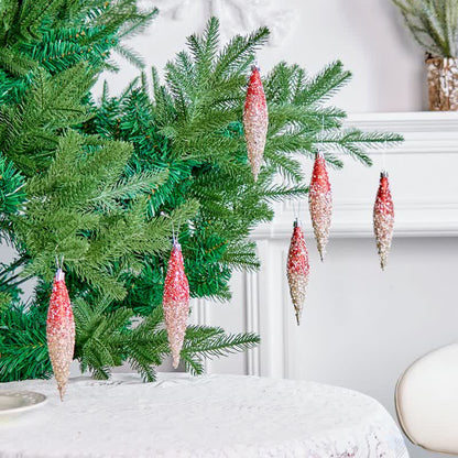 Ryxilo Gradient Glitter Christmas Tree Ornament Set