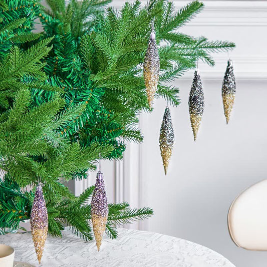 Ryxilo Gradient Glitter Christmas Tree Ornament Set