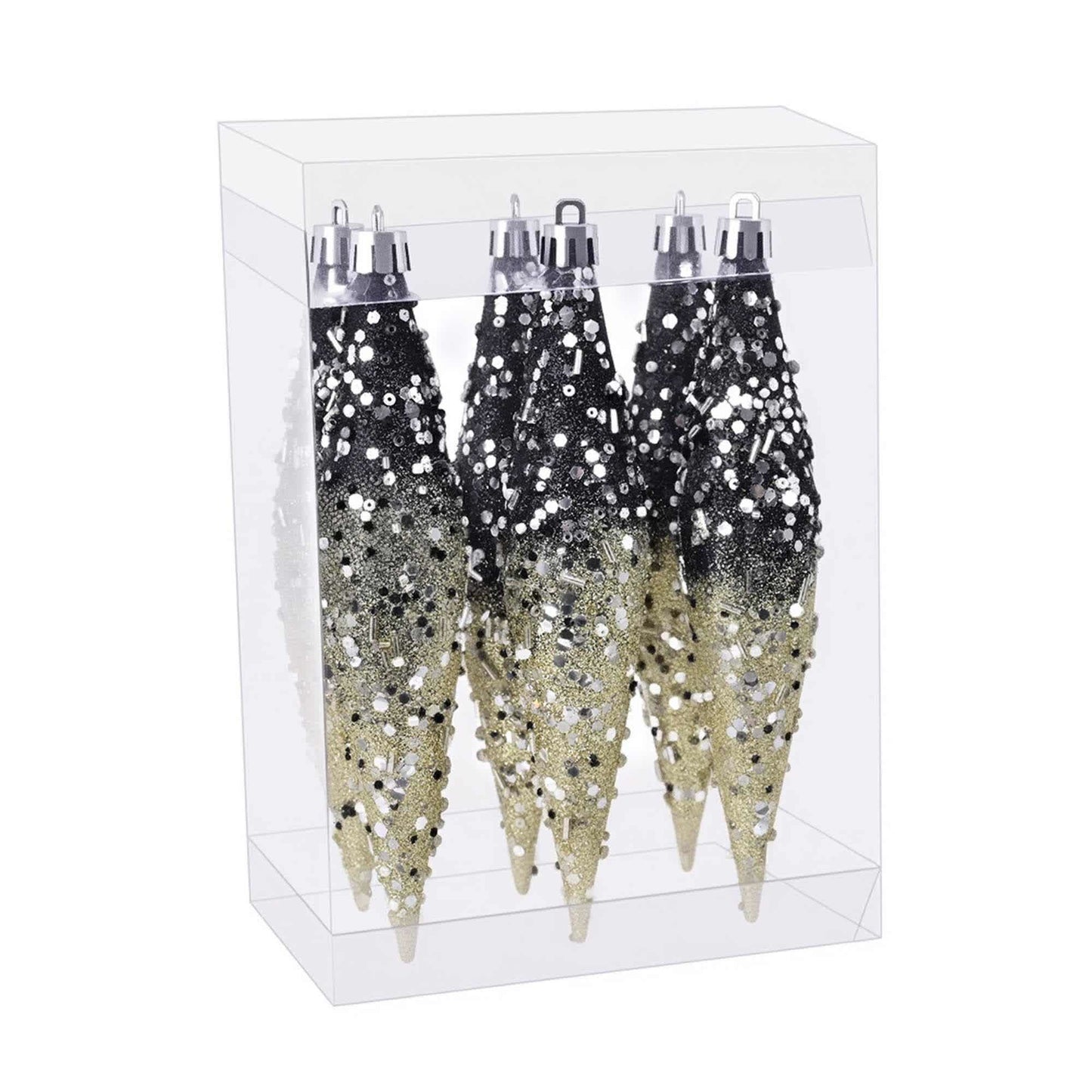 Ryxilo Gradient Glitter Christmas Tree Ornament Set