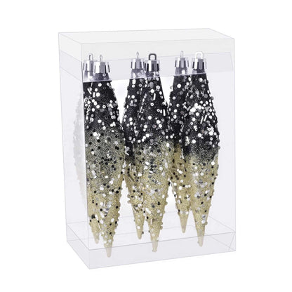 Ryxilo Gradient Glitter Christmas Tree Ornament Set