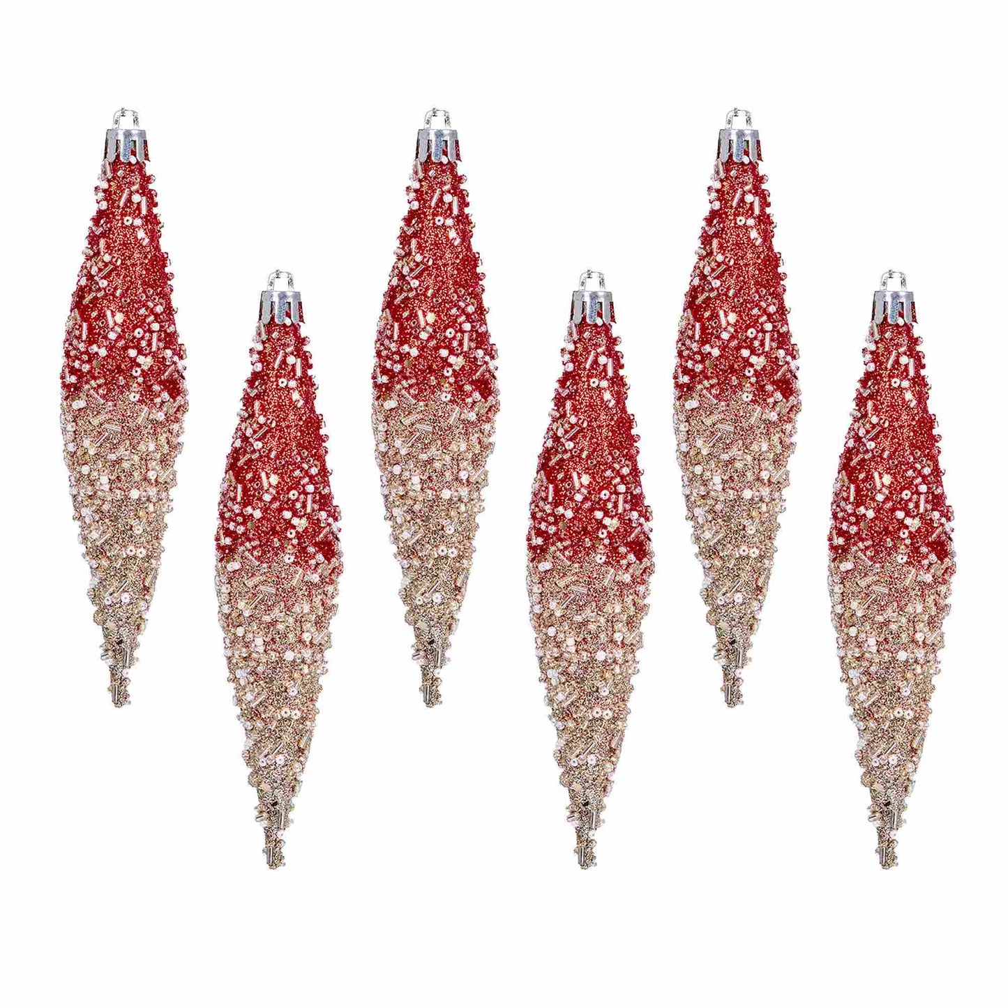 Ryxilo Gradient Glitter Christmas Tree Ornament Set