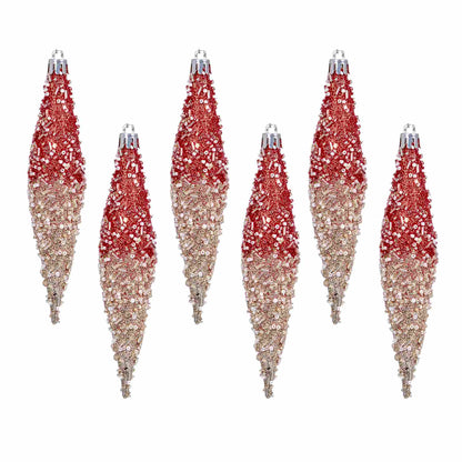 Ryxilo Gradient Glitter Christmas Tree Ornament Set