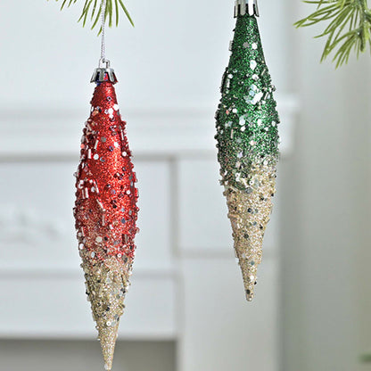 Ryxilo Gradient Glitter Christmas Tree Ornament Set