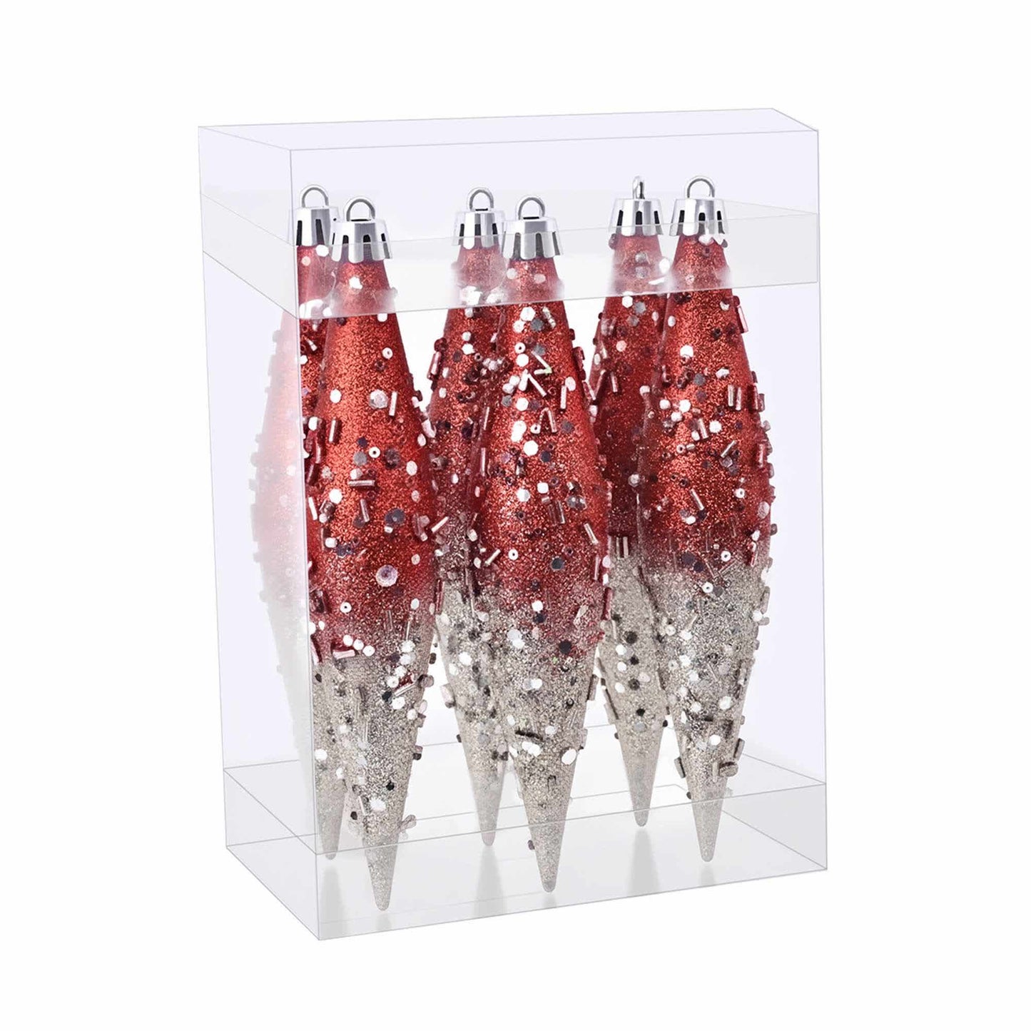 Ryxilo Gradient Glitter Christmas Tree Ornament Set