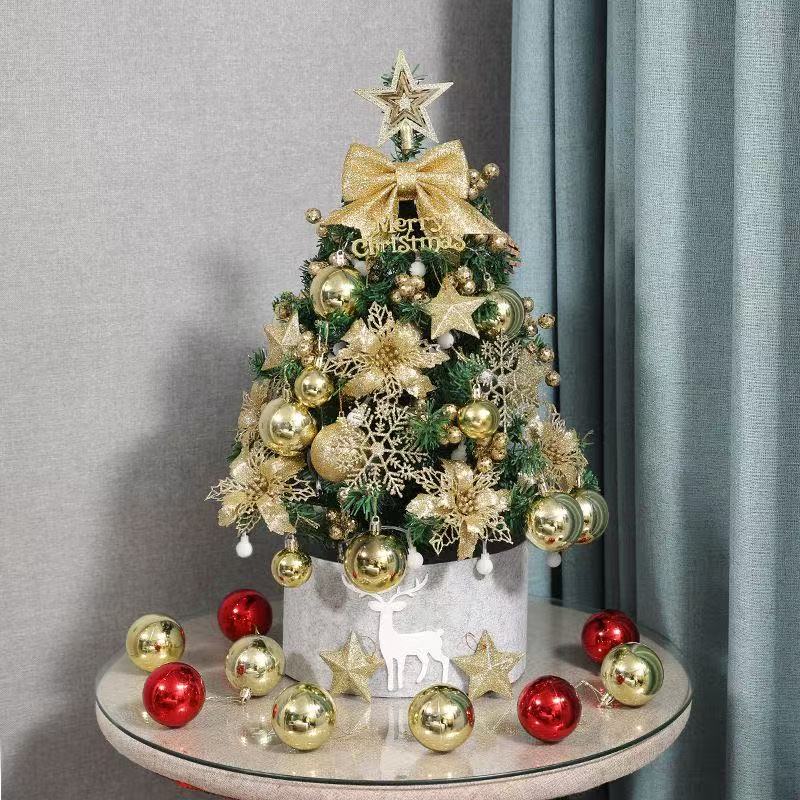 🎄 Mini Desktop Christmas Tree - Decorative Tabletop Holiday Decor with Ornaments