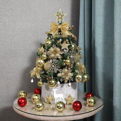 🎄 Mini Desktop Christmas Tree - Decorative Tabletop Holiday Decor with Ornaments