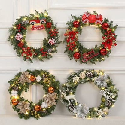 🎄 Classic Christmas Wreath - Traditional Evergreen Decoration with Pine Cones & Berries
