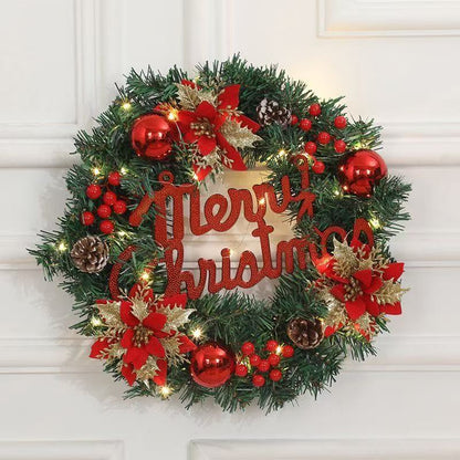 🎄 Classic Christmas Wreath - Traditional Evergreen Decoration with Pine Cones & Berries