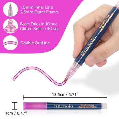 ✨ RXILO Outline Shimmer Markers – 36 &amp; 48 Glitter Metallic Gel Pens