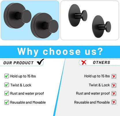 ✨ 2 PCS Suction Cup Hooks for Shower