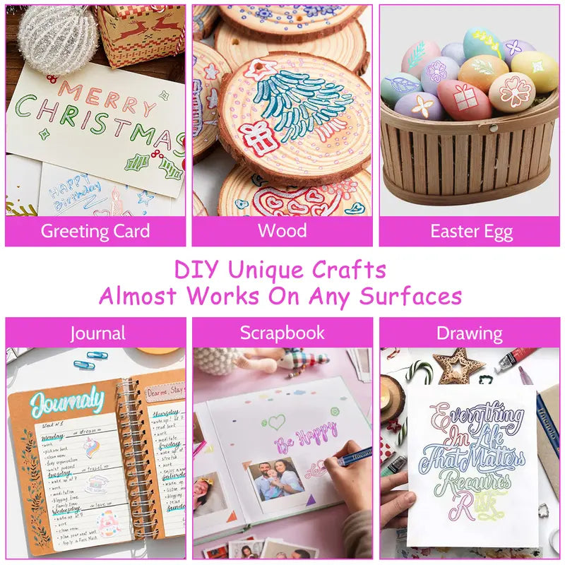 ✨ RXILO Outline Shimmer Markers – 36 &amp; 48 Glitter Metallic Gel Pens