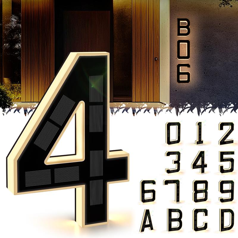 Lighted House Numbers Waterproof LED Address Signs for Outside Modern House Numbers with Large Personalization Options,Decorate your door number, DIY personalisation.Modern Farmhouse Illuminated Sign Light