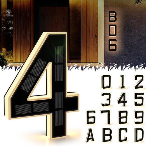 Lighted House Numbers Waterproof LED Address Signs for Outside Modern House Numbers with Large Personalization Options,Decorate your door number, DIY personalisation.Modern Farmhouse Illuminated Sign Light
