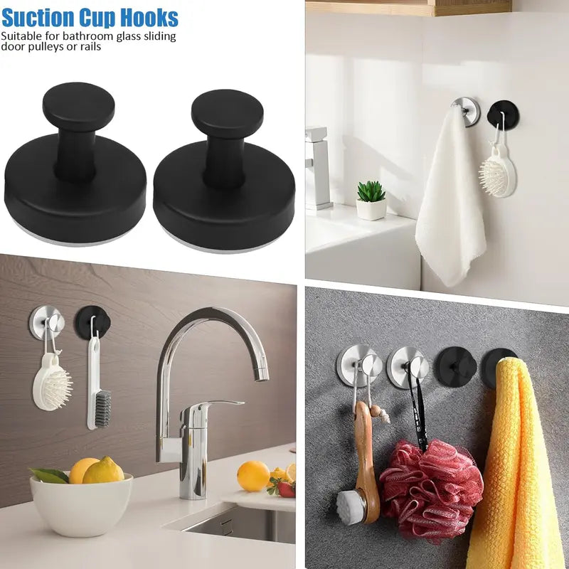 ✨ 2 PCS Suction Cup Hooks for Shower